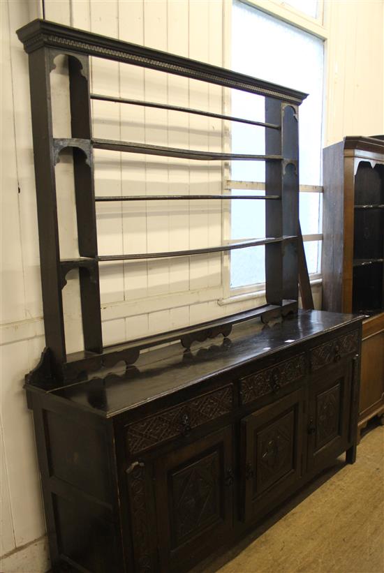 Oak dresser and associated rack